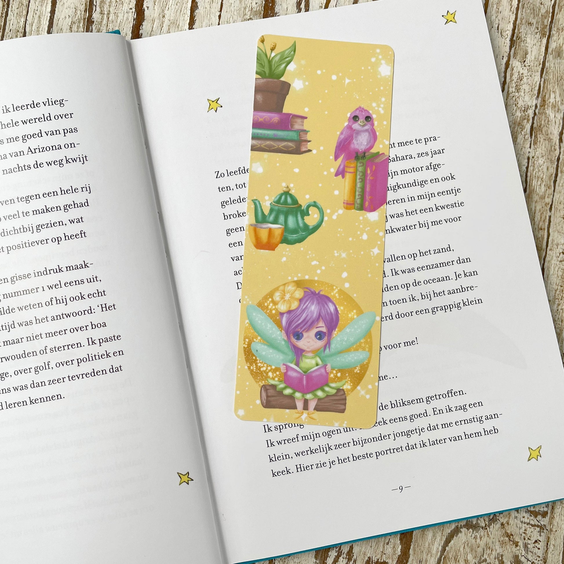 Reading Fairy Cute bookmark, cute fairy, cute bookmarks, yellow bookmark