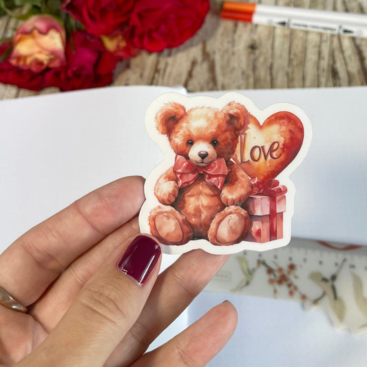 Love Teddy Bear Sticker Valentine's Day vinyl sticker