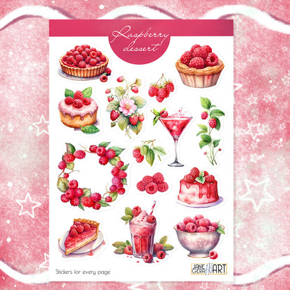 Raspberry planner stickers Summer bujo sticker sheet