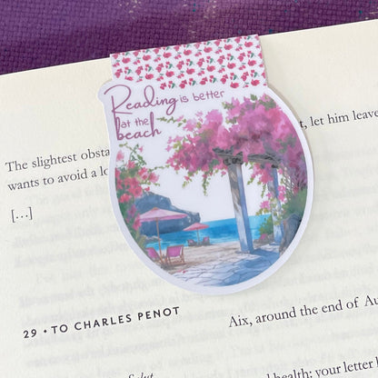 Reading at the Beach magnetic bookmark
