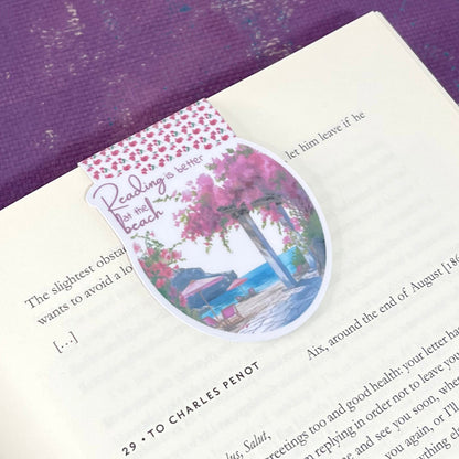 Reading at the Beach magnetic bookmark