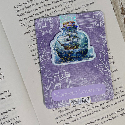 Nautical magnetic bookmark The Ship in a bottle