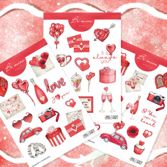 Valentines Day bujo sticker set