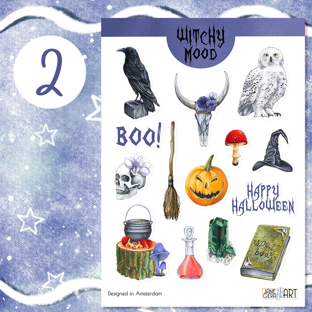 Witchy stickers Halloween planner stickers